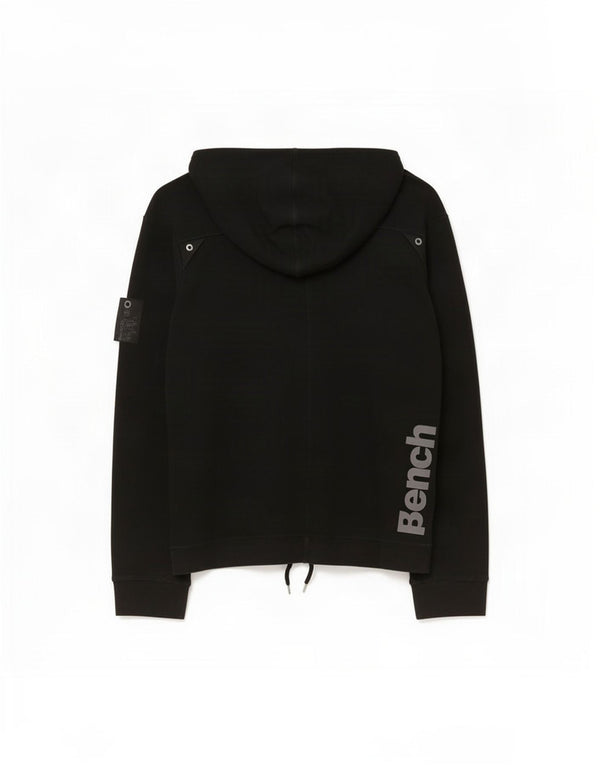 Maglione con cappuccio e collo con bottoni grafici da donna Bench UK 14 medio nero