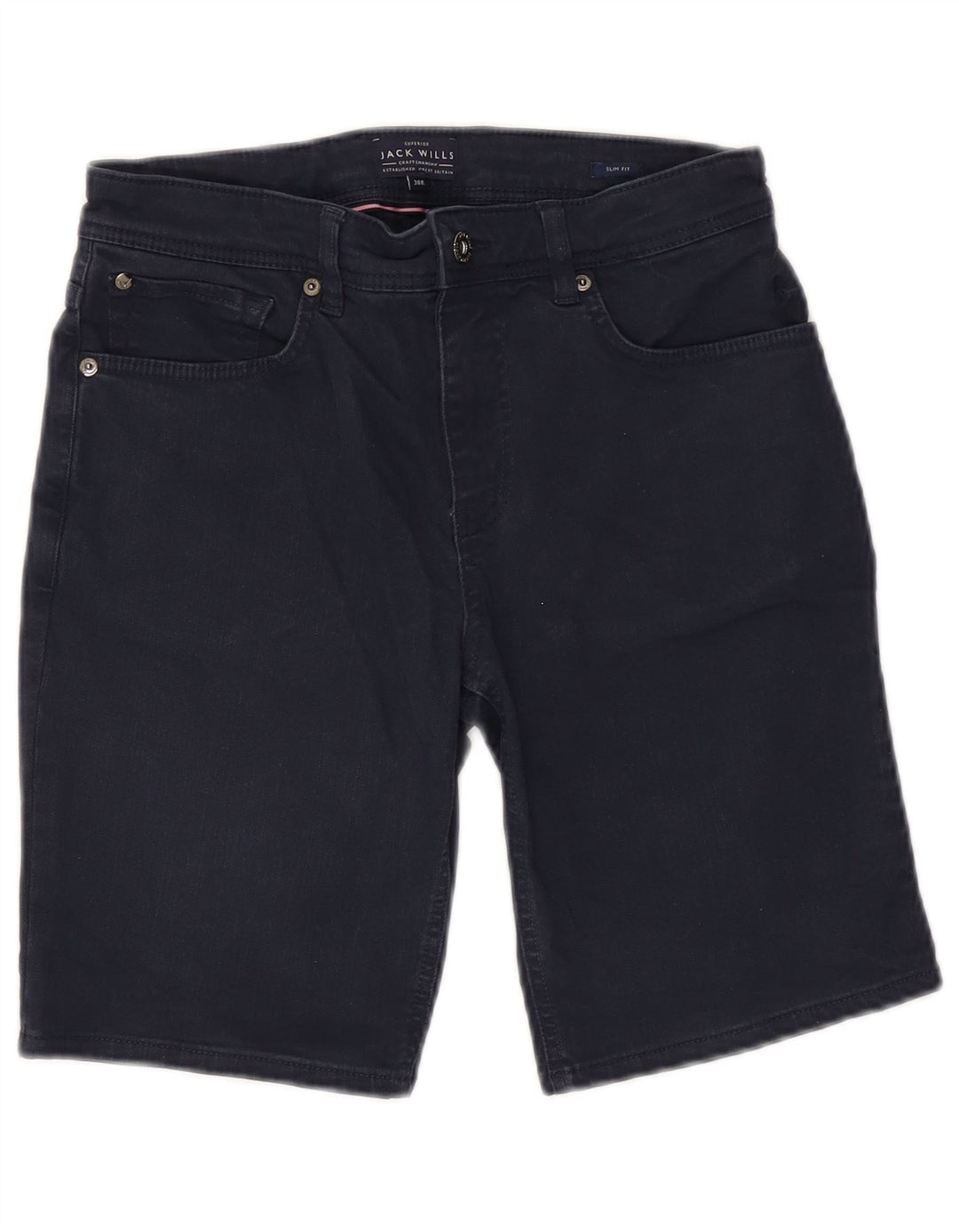 Pantaloncini di jeans slim fit da donna Jack Wills W30 cotone blu navy medio