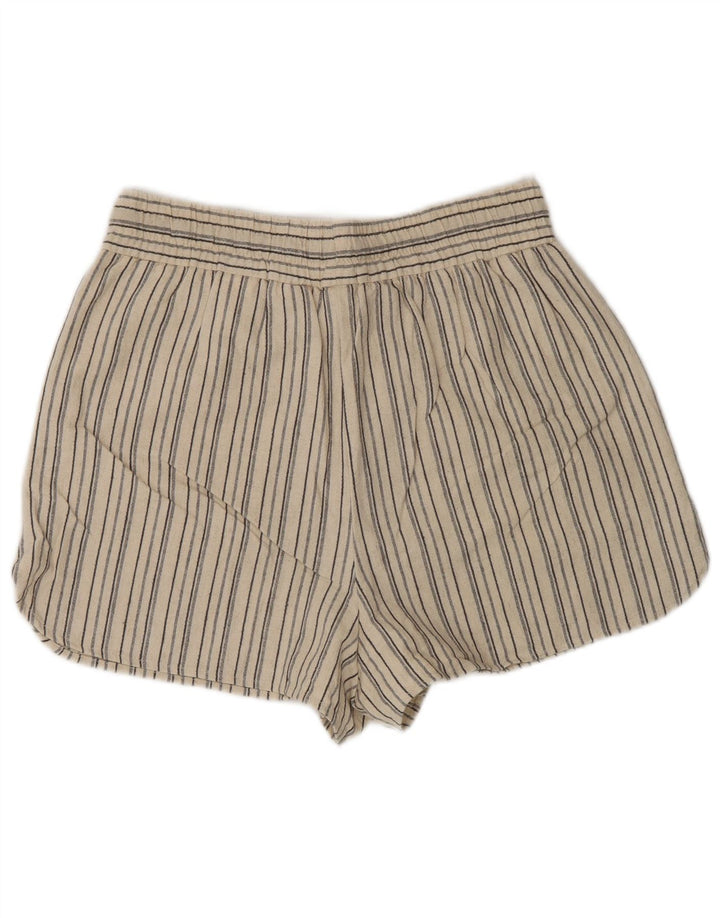 Pantaloncini chino da donna Zara medi W28 in cotone a righe beige