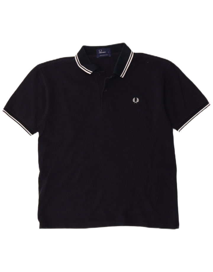Polo da uomo Fred Perry grande in cotone blu navy