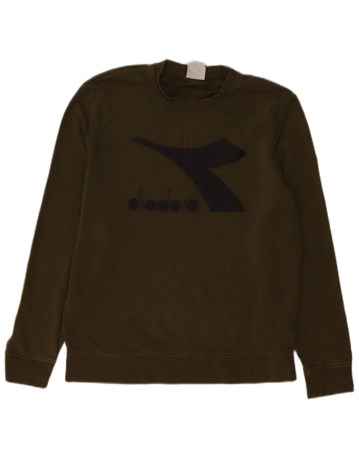 Felpa grafica da uomo Diadora Maglione piccolo in cotone kaki