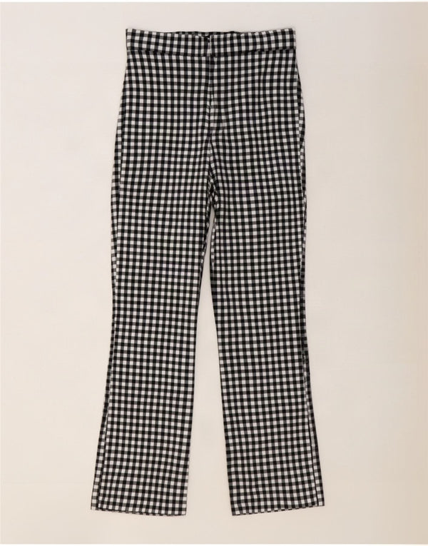 Pantaloni casual Bootcut da donna Zara grandi W30 L27 a quadretti neri