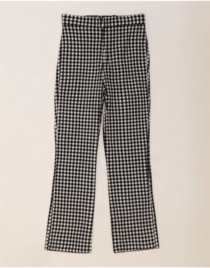 Pantaloni casual Bootcut da donna Zara grandi W30 L27 a quadretti neri