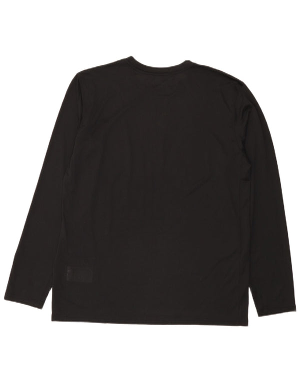 Top Nike Dri Fit da uomo a maniche lunghe, grande, in poliestere nero