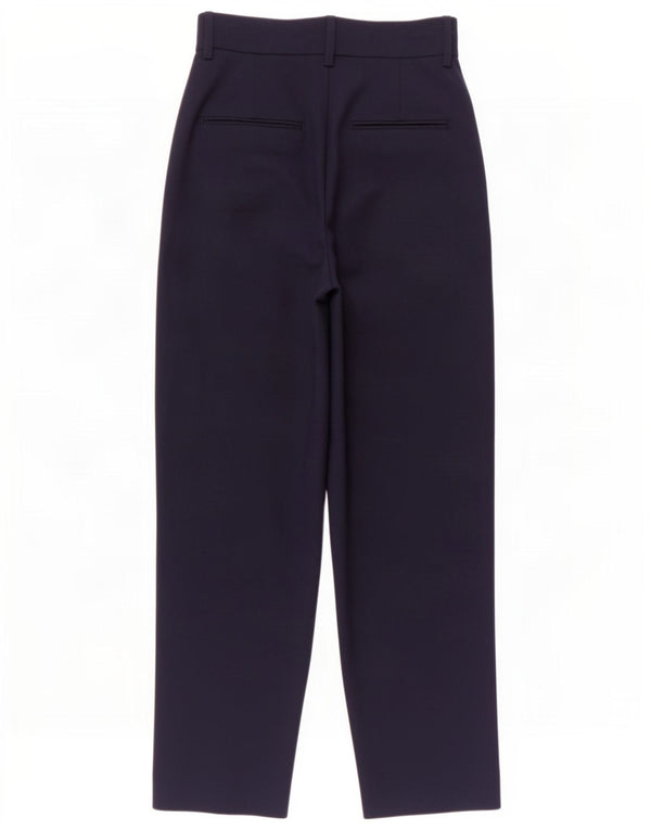 Zara Womens High Waist Pegged Suit Trousers EU 34 2XS W24 L27 Navy Blue