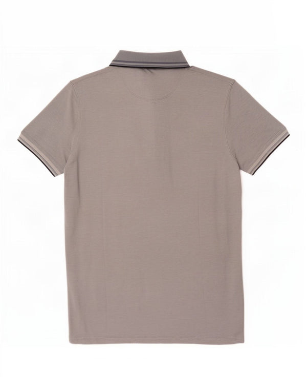 Hugo Boss Mens Regular Fit Polo Shirt XL Grey Striped Cotton
