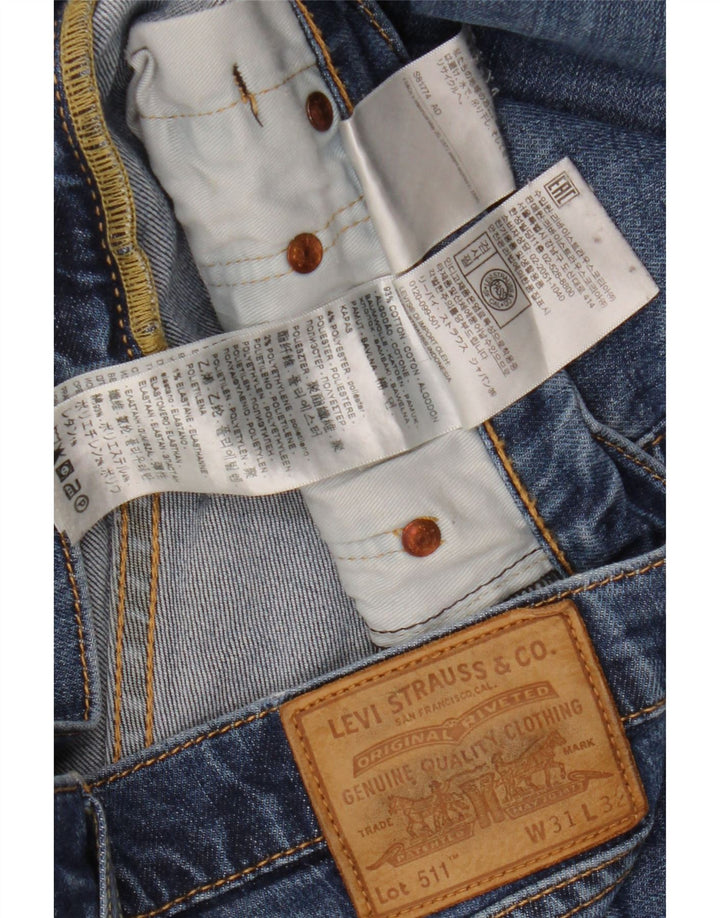 Levi's Uomo 511 Slim Jeans W31 L32 Cotone Blu