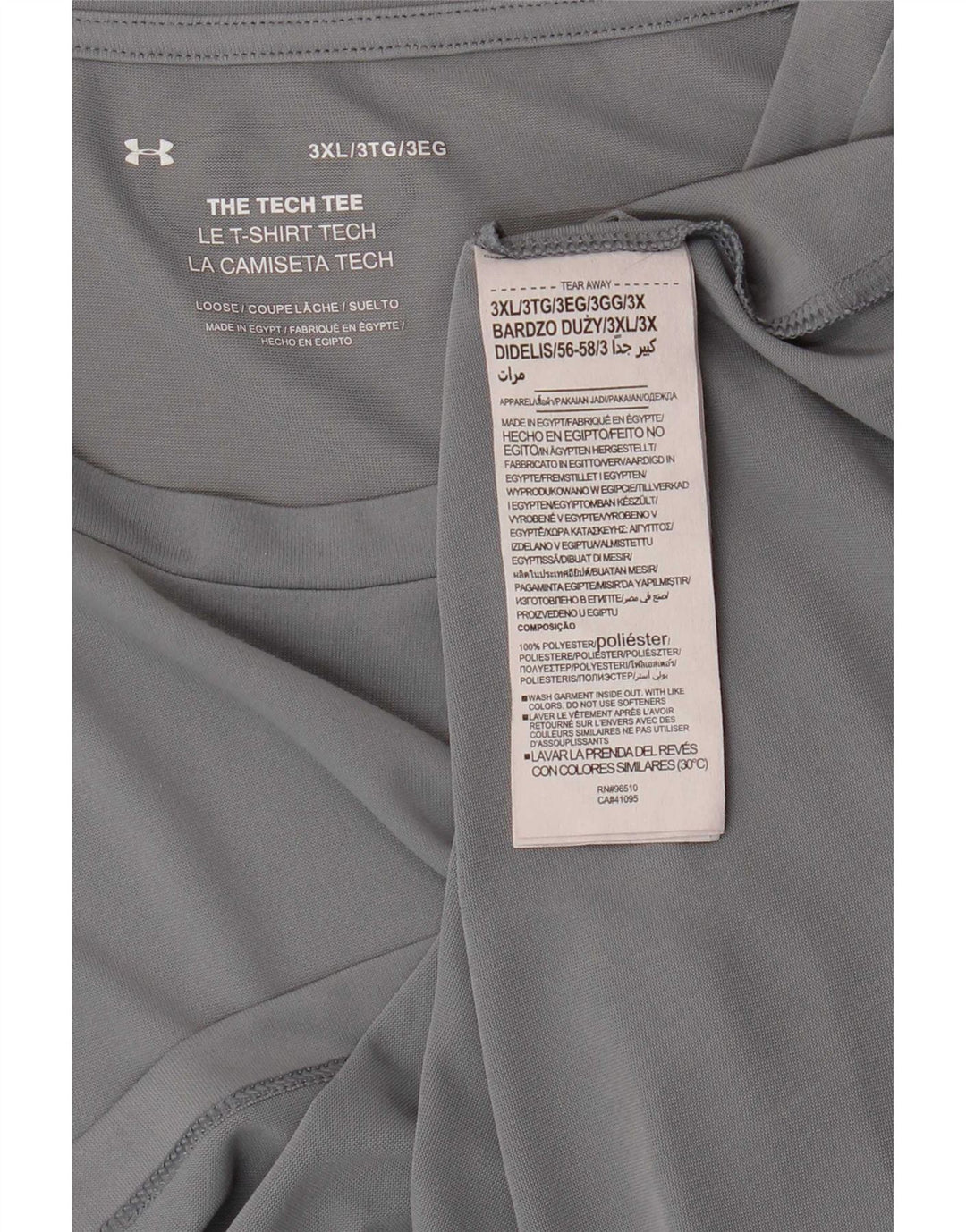 T-shirt grafica da uomo Under Armour Top 3XL poliestere grigio