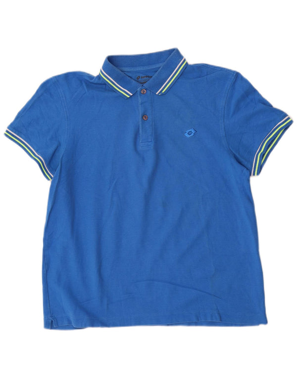 Polo Uomo Lotto Piccola in Cotone Rigato Blu