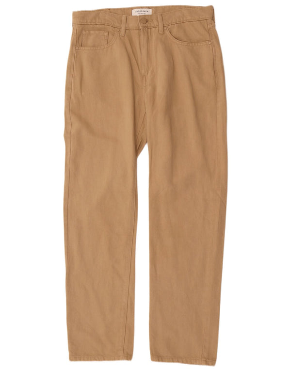 Pantaloni casual dritti autografi da uomo Marks & Spencer W32 L31 Beige