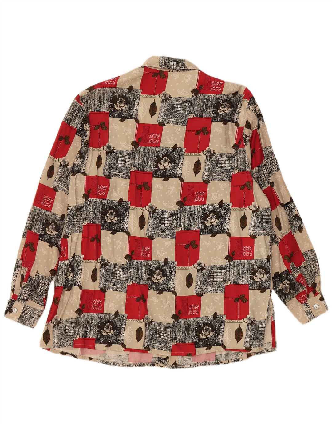 Camicetta camicia da donna VINTAGE UK 20 2XL Viscosa floreale multicolore