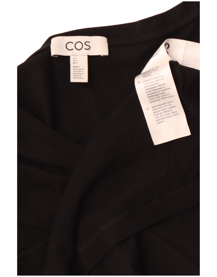 T-shirt da donna COS Top UK 16 grande cotone nero