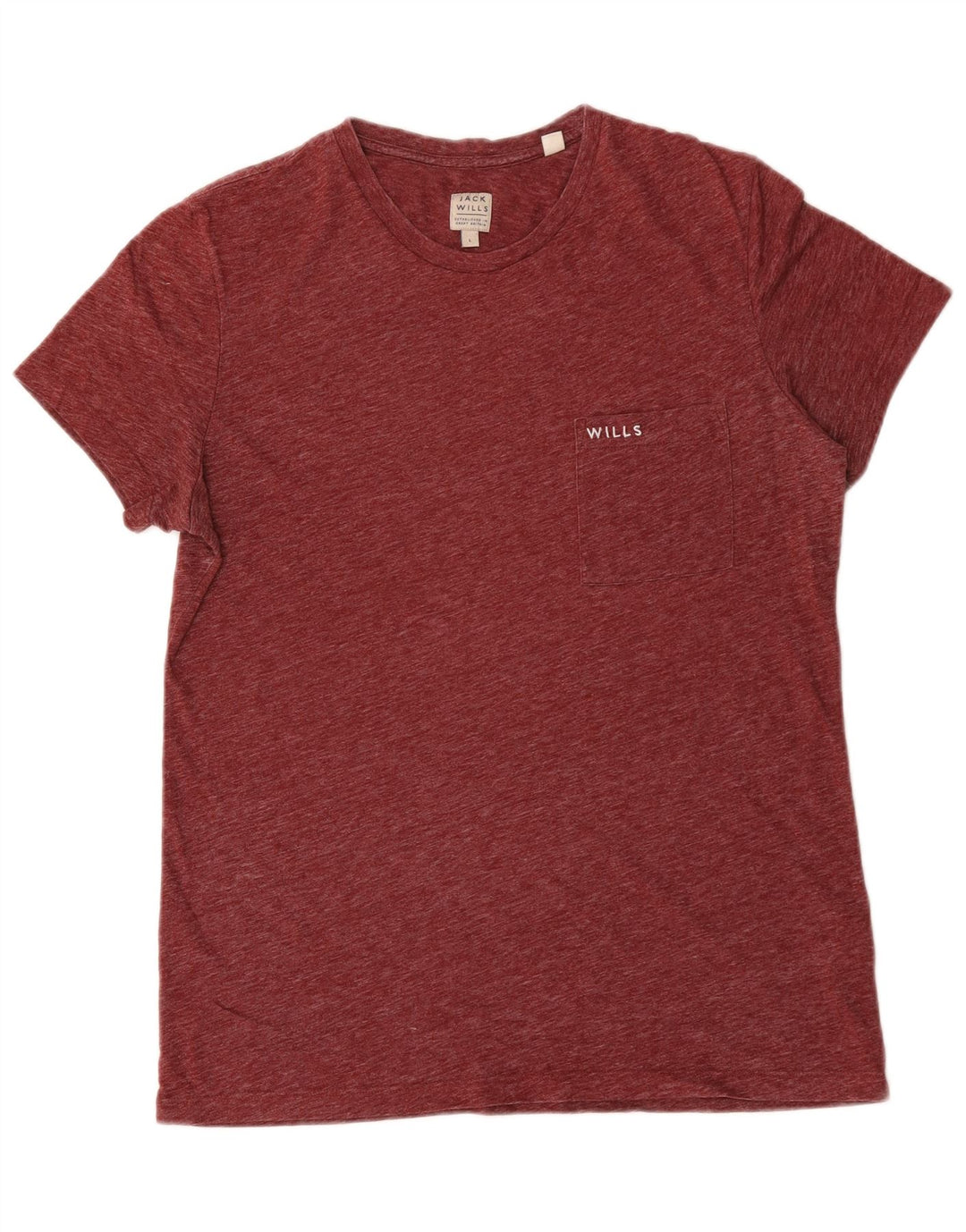 T-shirt da uomo Jack Wills Top grande in poliestere screziato bordeaux