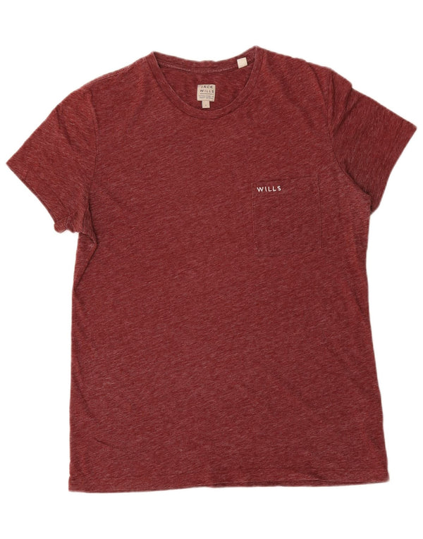 T-shirt da uomo Jack Wills Top grande in poliestere screziato bordeaux