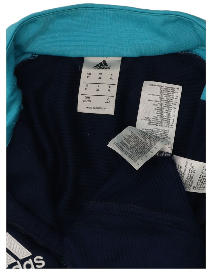 Giacca da tuta da uomo ADIDAS XL Poliestere color block blu navy