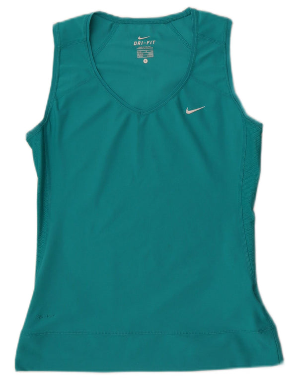 Canotta Nike Dri Fit da donna UK 8/10 piccola poliestere turchese
