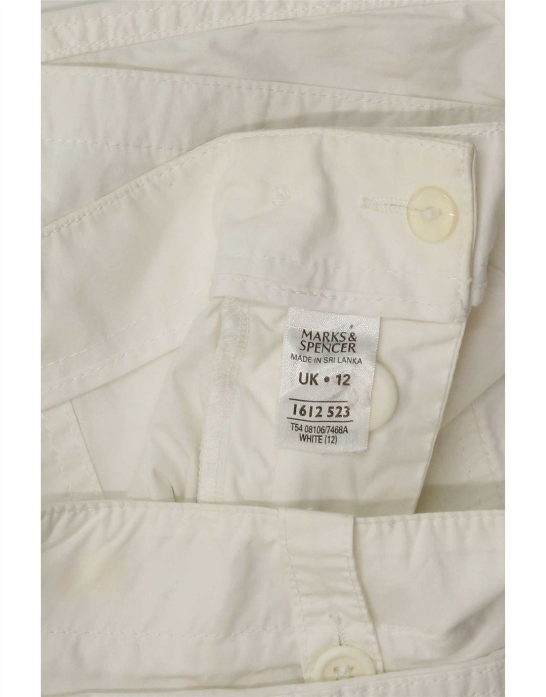 Pantaloncini cargo da donna Marks & Spencer UK 12 medi W32 cotone bianco