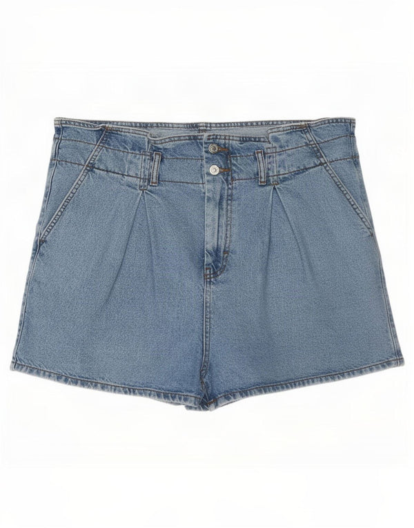 Topshop Womens High Waist Denim Shorts UK 18 XL W36 Blue Cotton