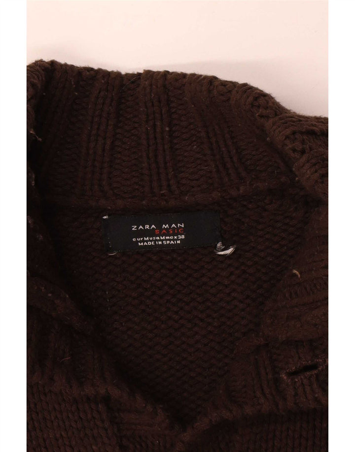 Maglione cardigan da uomo Zara Marrone medio