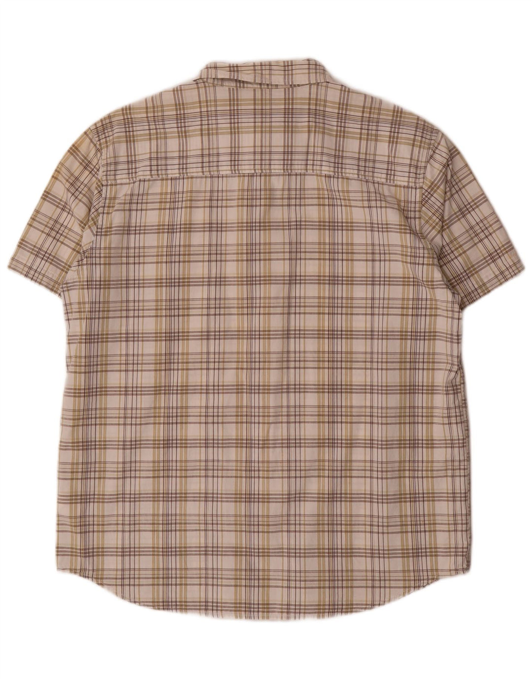 Camicia a maniche corte da uomo Wrangler in cotone a quadri beige grande