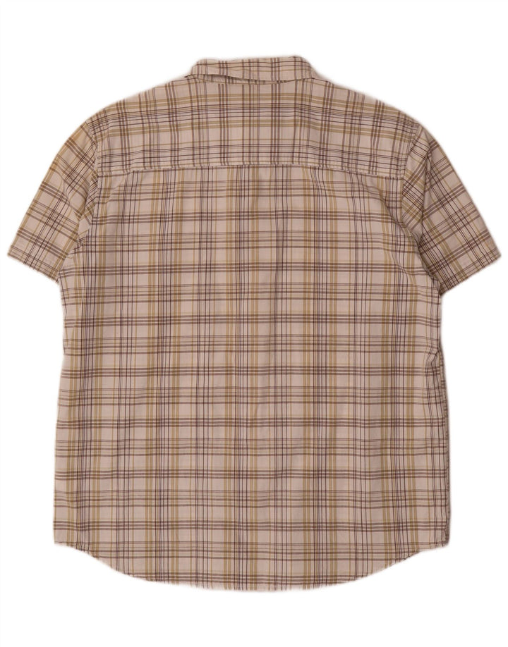 Camicia a maniche corte da uomo Wrangler in cotone a quadri beige grande
