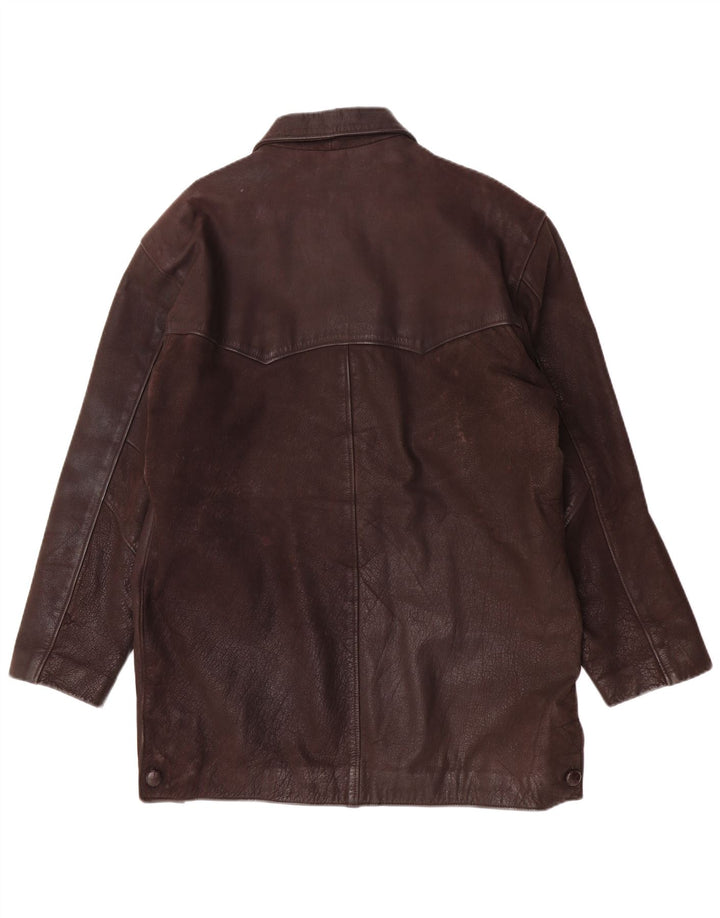 Giacca in pelle vintage da uomo UK 38 in pelle marrone medio