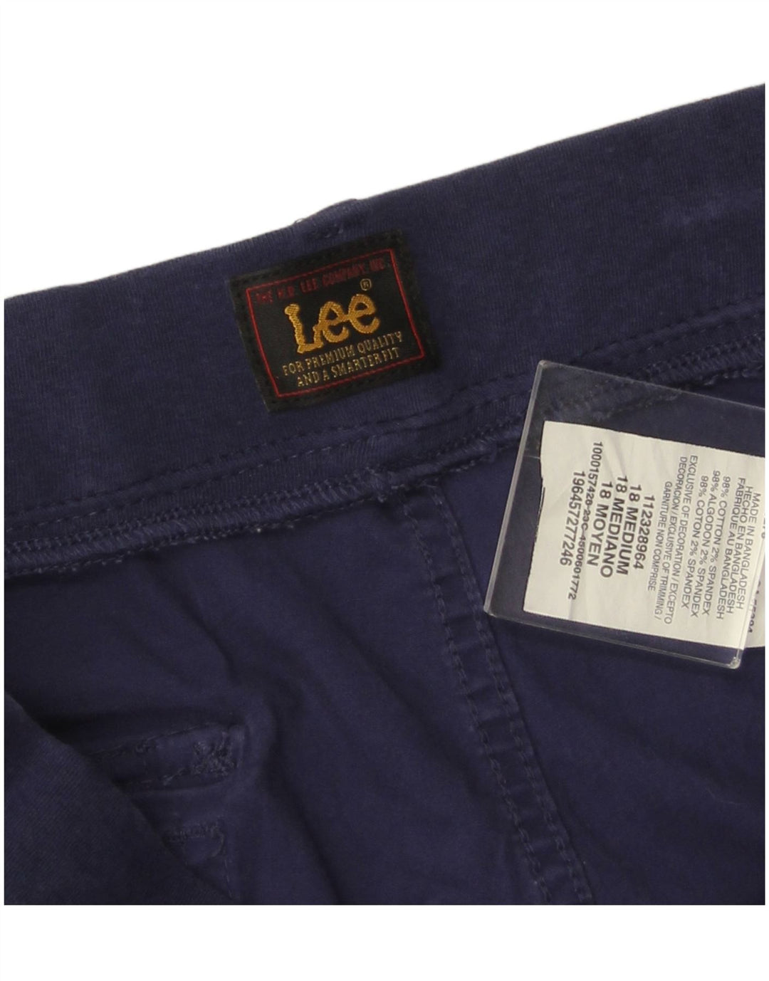 Pantaloni capri cargo cargo da donna a vita alta LEE US 18 2XL W36 L21 Blu navy