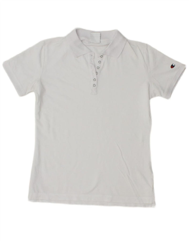 CHAMPION Womens Polo Shirt UK 10 Small White