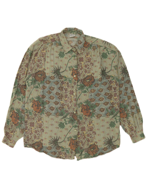 Camicia da donna BENETTON UK 18 XL Viscosa floreale verde
