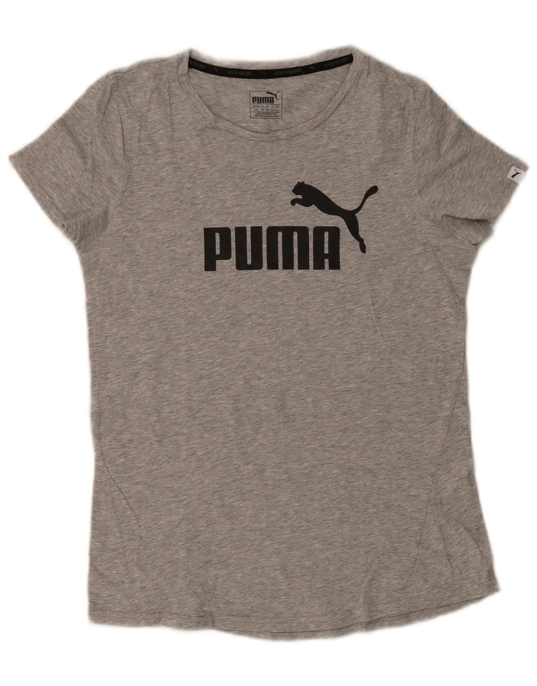 T-shirt grafica da donna Puma UK 14 cotone grigio medio
