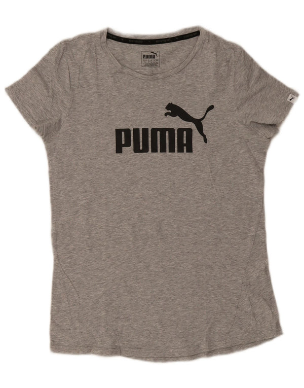 T-shirt grafica da donna Puma UK 14 cotone grigio medio