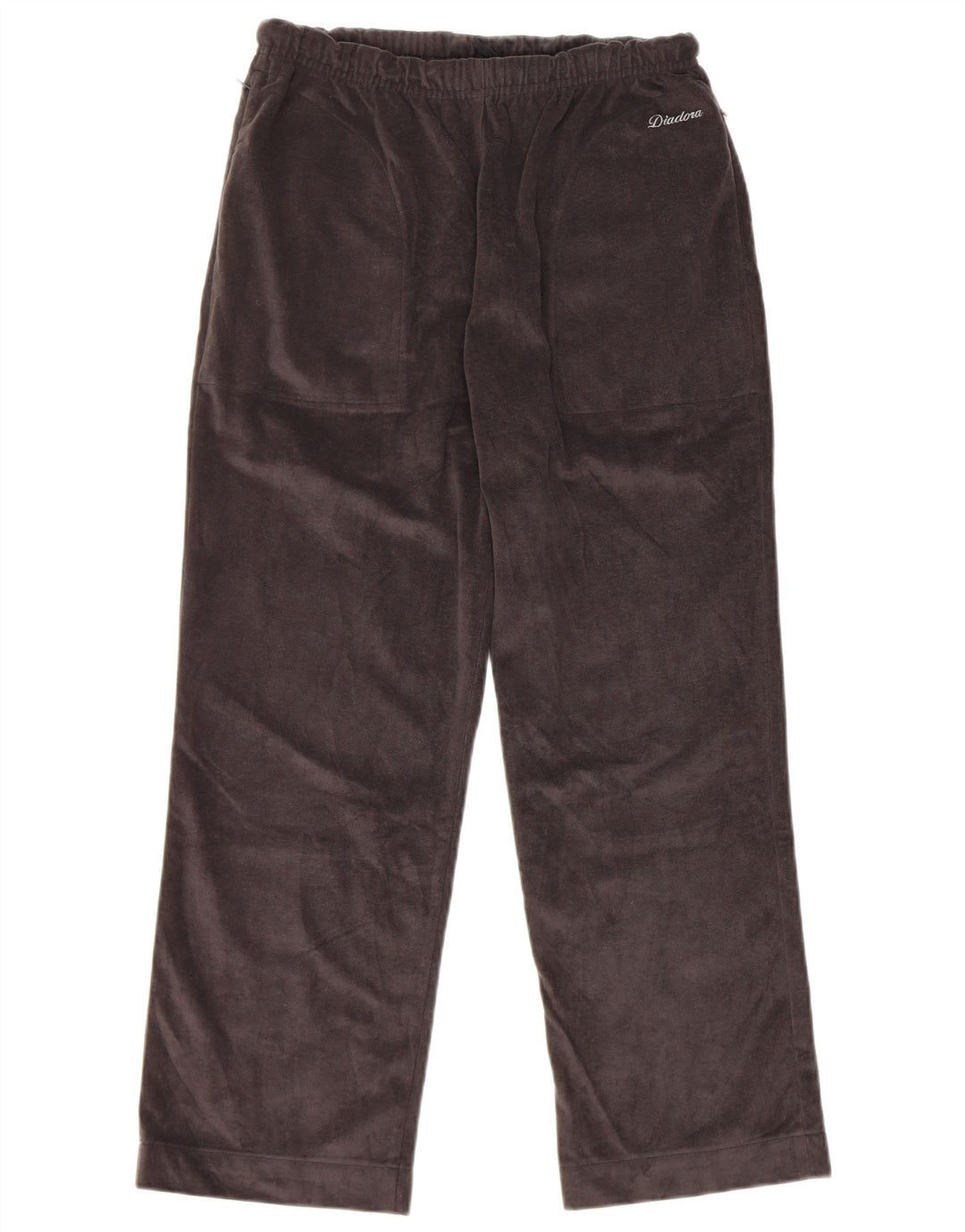 Pantaloni da tuta in velluto da donna Diadora UK 10 Small Grigio Poliestere