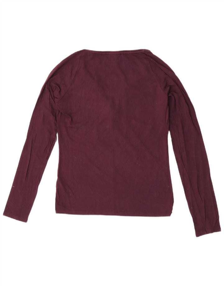 Top Trussardi Donna Manica Lunga UK 12 Viscosa Viola Medio