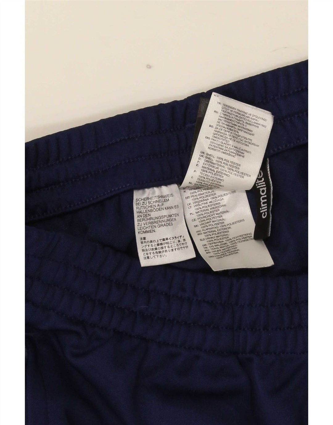Pantaloni da tuta Adidas Climalite da uomo piccoli in poliestere blu navy