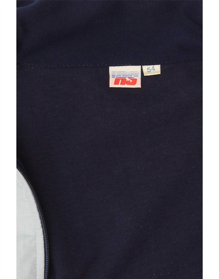 Giacca da tuta da uomo vintage IT 54 XL Colorblock blu navy