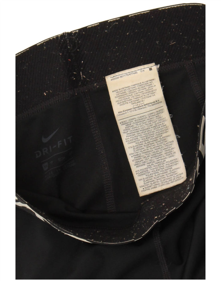 Leggings grafici Nike Dri Fit da donna UK 6 XS poliestere nero
