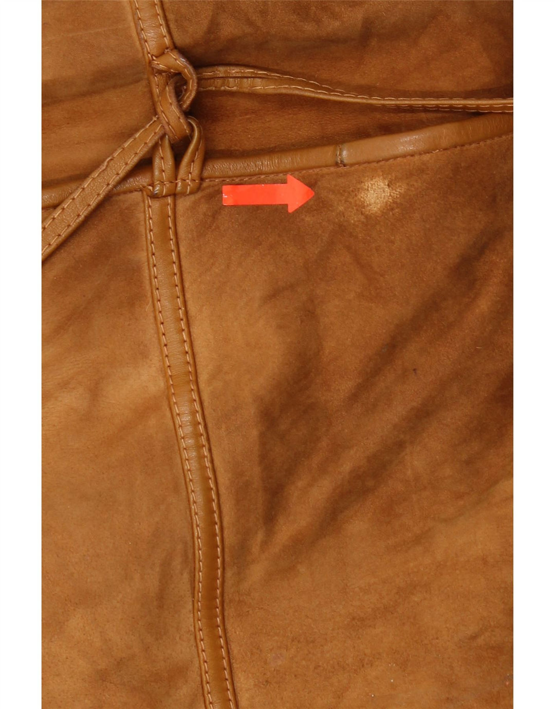 Giubbotto oversize in shearling vintage da donna IT 46 grande in pelle marrone