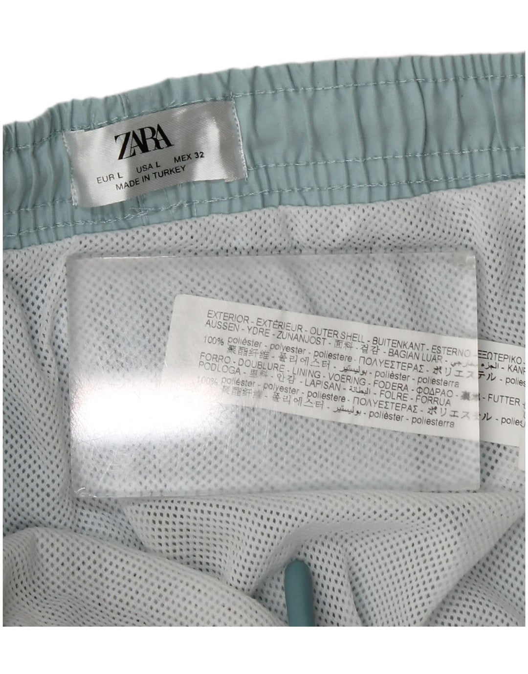 Pantaloncini da bagno da uomo Zara grandi in poliestere blu