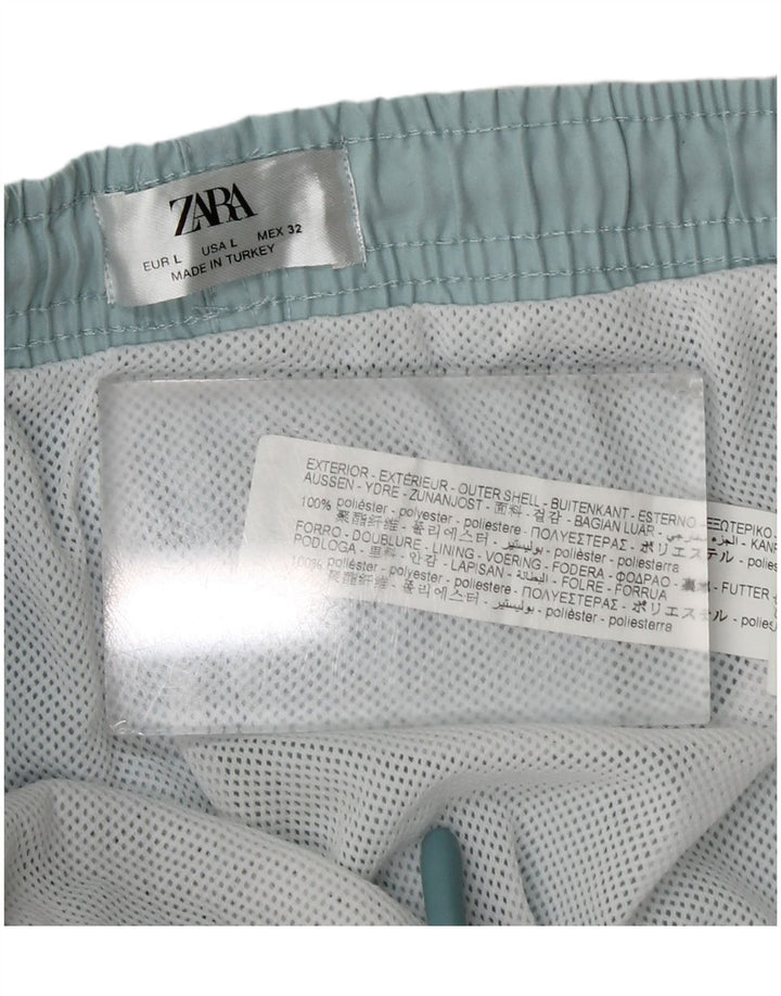 Pantaloncini da bagno da uomo Zara grandi in poliestere blu