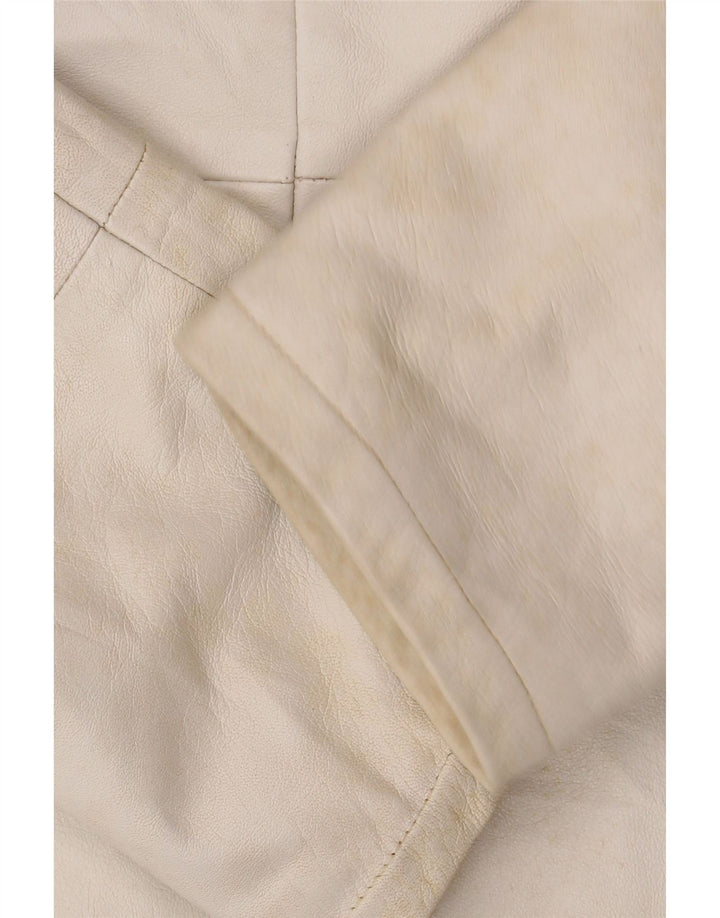 CONBIPEL Giacca in Pelle Donna con Cappuccio IT 42 Media Pelle Bianca