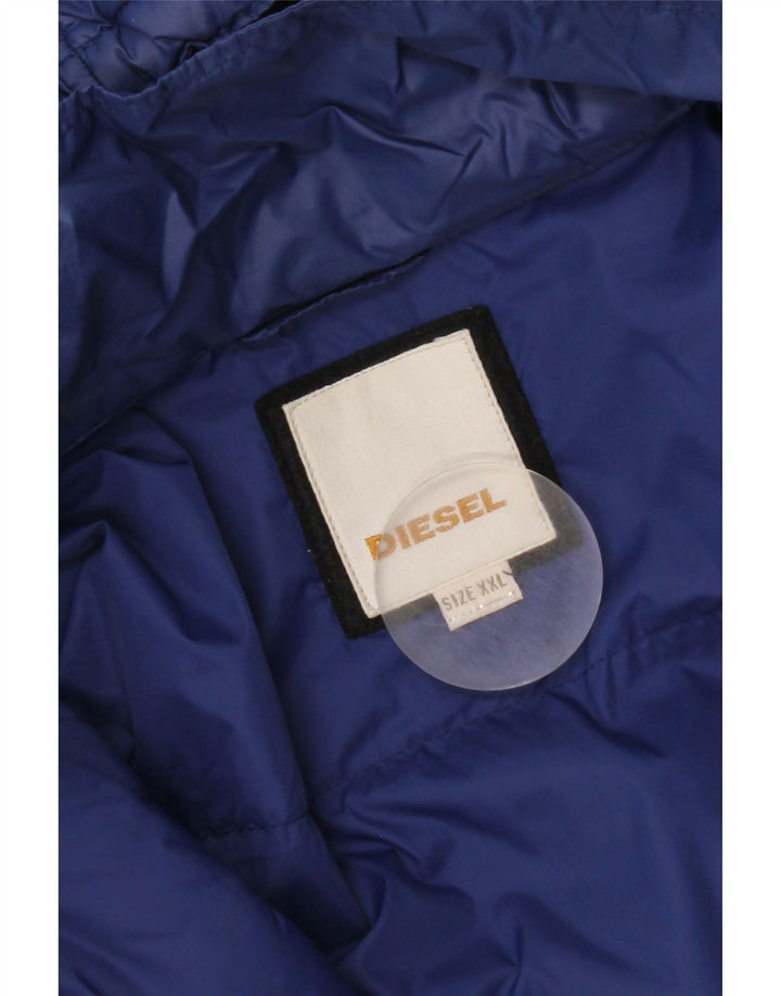 Giacca imbottita con cappuccio da uomo Diesel UK 44 2XL nylon blu