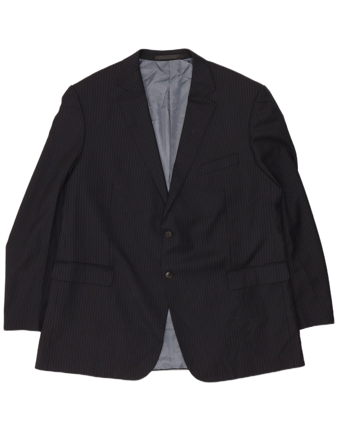 Giacca blazer lunga da uomo Marks & Spencer UK 48 2XL Gessato blu navy