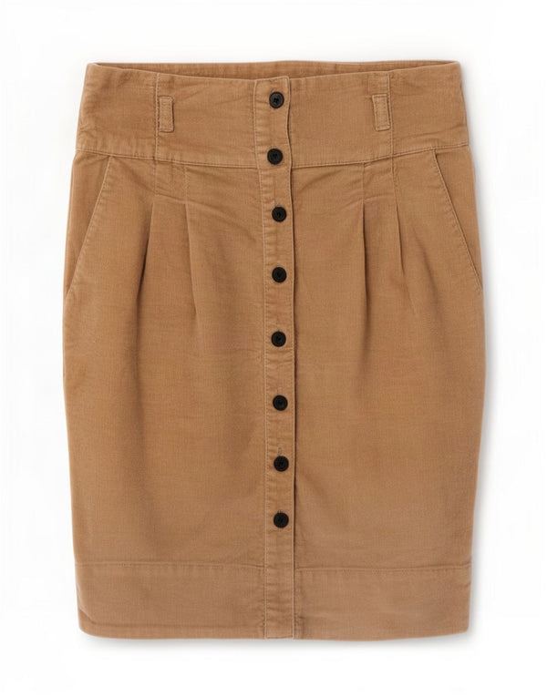 Gonna in velluto a coste da donna Zara piccola W26 Beige