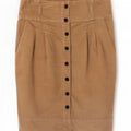 Gonna in velluto a coste da donna Zara piccola W26 Beige