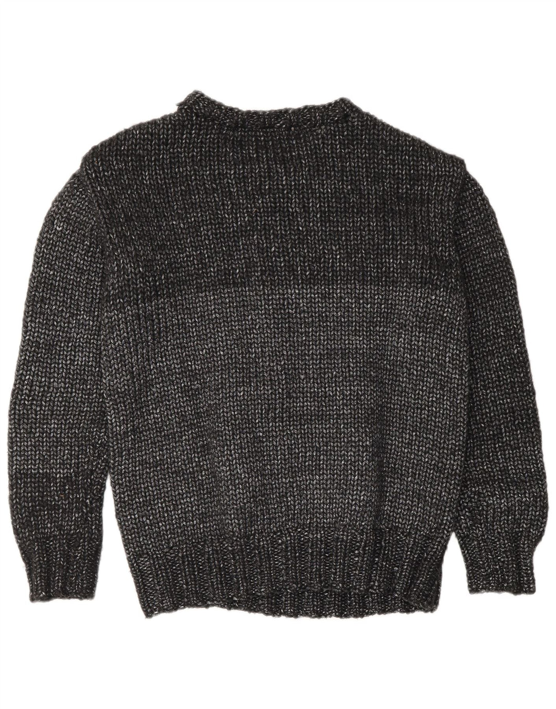 Maglione maglione girocollo da donna vintage UK 16 grande grigio