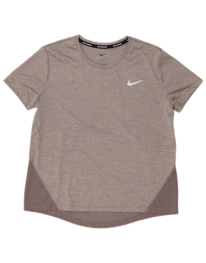 T-shirt da donna Nike Dri Fit Top UK 14 Poliestere color block grigio medio