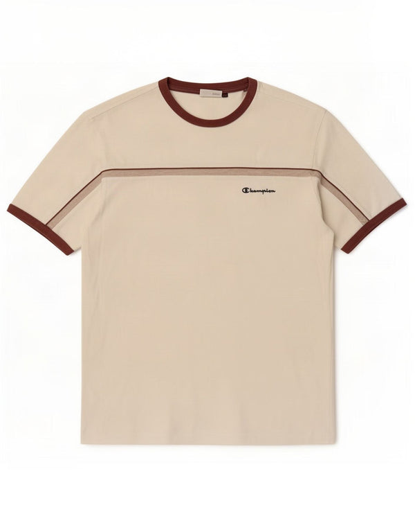 T-shirt da uomo Champion Top XL in cotone a righe bianche