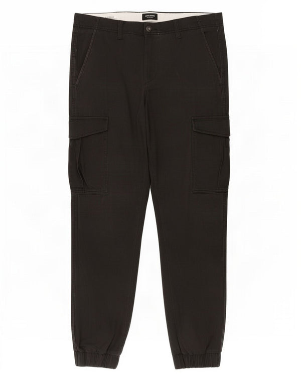 Jack & Jones Mens Marco Slim Joggers Cargo Trousers W34 L34 Black