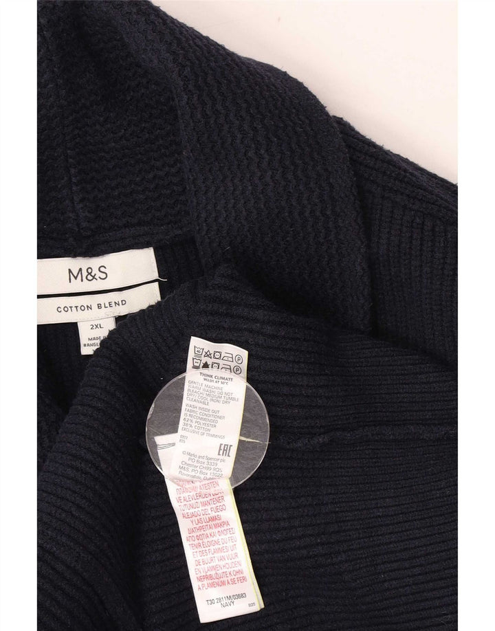 Maglione cardigan da uomo Marks & Spencer 2XL poliestere blu navy