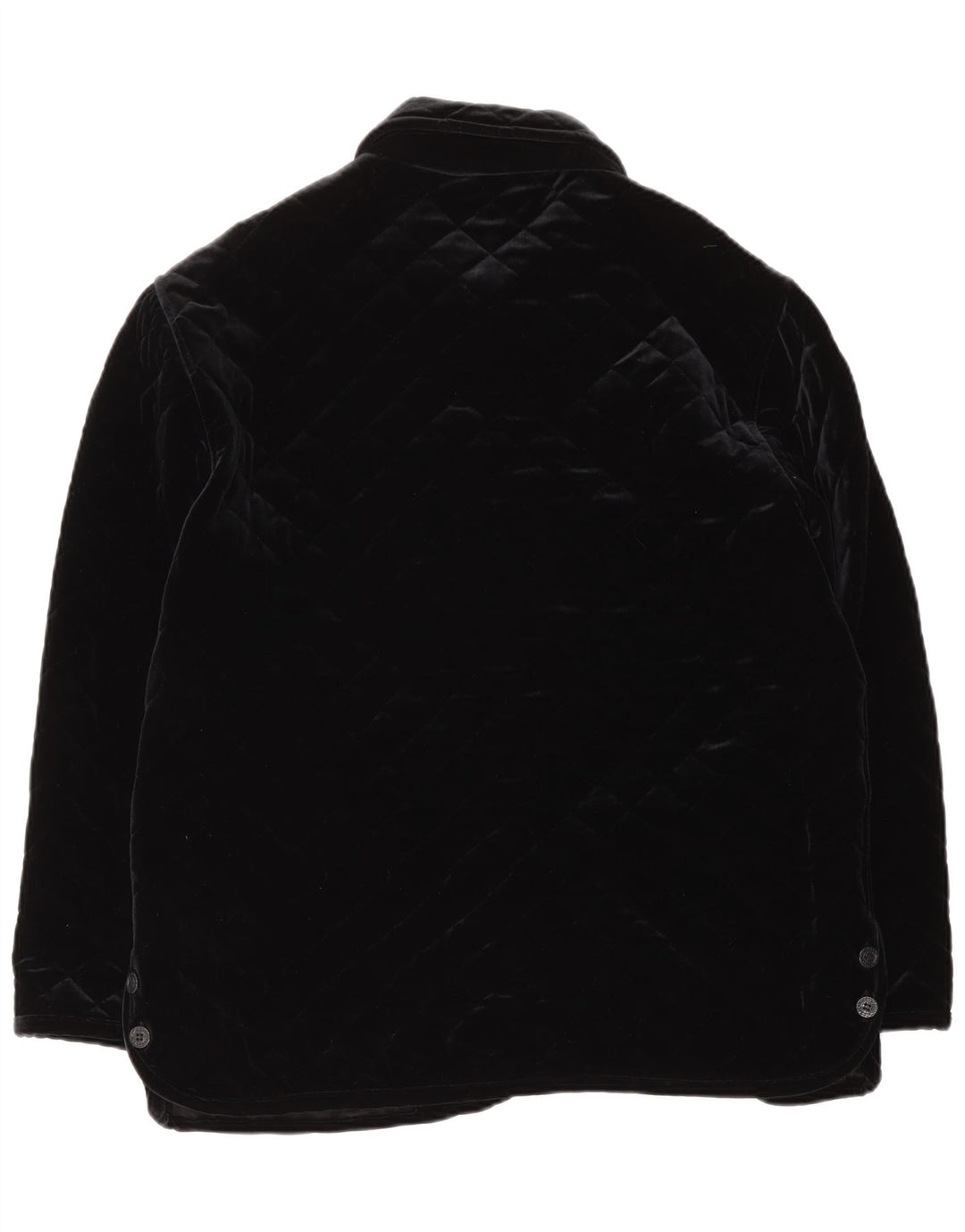 Giacca trapuntata vintage in velluto da donna IT 48 XL nera in poliammide